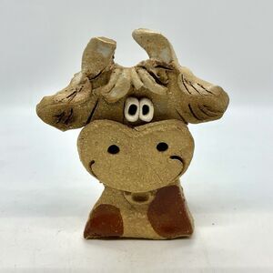 Vintage Max Hindt Art Pottery Cow Wall Hook Holder Primitive Rustic